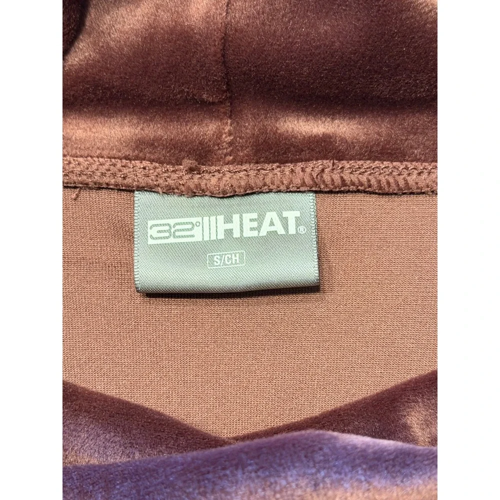 32 Degrees Heat Womens Velour Cowl Neck Pullover Top Decadent Chocolate Small